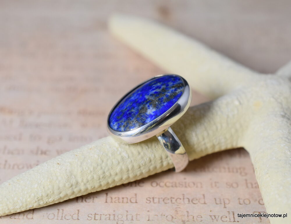 Pierścionek srebrny z lapisu lazuli AFGAŃSKIE NIEBO
