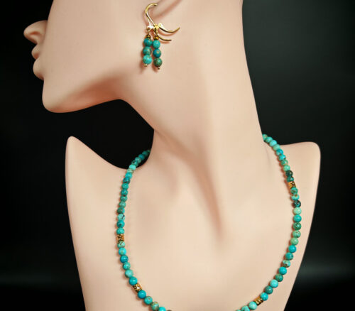 Naszyjnik + kolczyki naturalny turkus