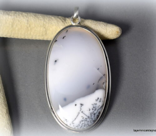 Wisior srebrny z agatem dendrytowym MGŁA