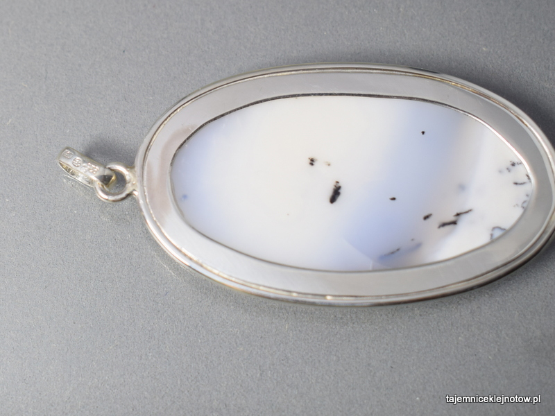 Wisior srebrny z agatem dendrytowym MGŁA