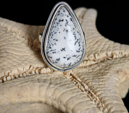 Pierścionek srebrny z agatePierścionek srebrny z agatem dendrytowym ZIMAm dendrytowym ZIMA