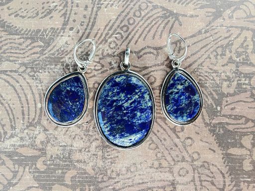 komplet biżuterii z lapisem lazuli